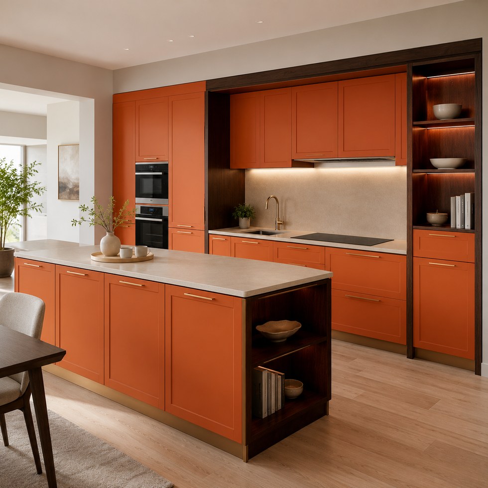 Custom Kitchen Cabinets for Villa Apartment Project 001
