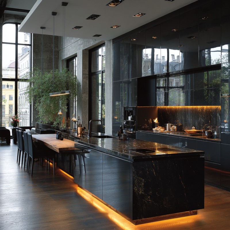 Acrylic High Gloss Mirror Kitchen Cabinets