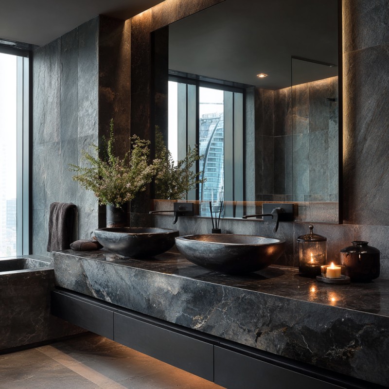 Modern Floating Sintered Stone Vanity