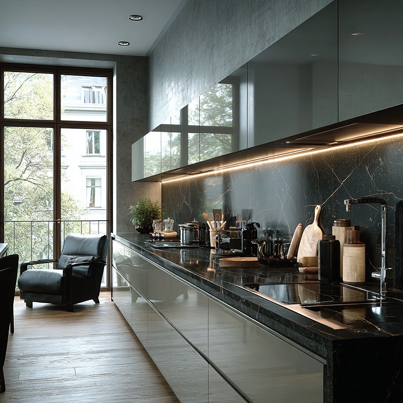 Skin-Feel Matte Lacquer Kitchen Cabinets