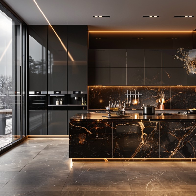 Vitrified Board Kitchen Cabinets